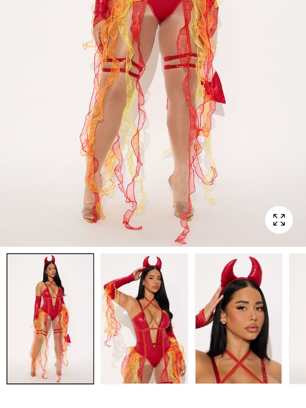 Red Flame Ruffle Chaps Jumpsuit